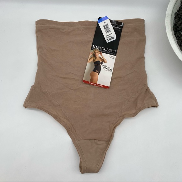 Miraclesuit Sheer Extra Firm Shaping High Waist Thong Stucco XL (Women's 14-16) - Picture 2 of 9